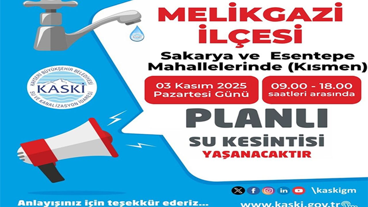 Sakarya ve Esentepe Mahallelerinde planlı su kesintisi yapılacak