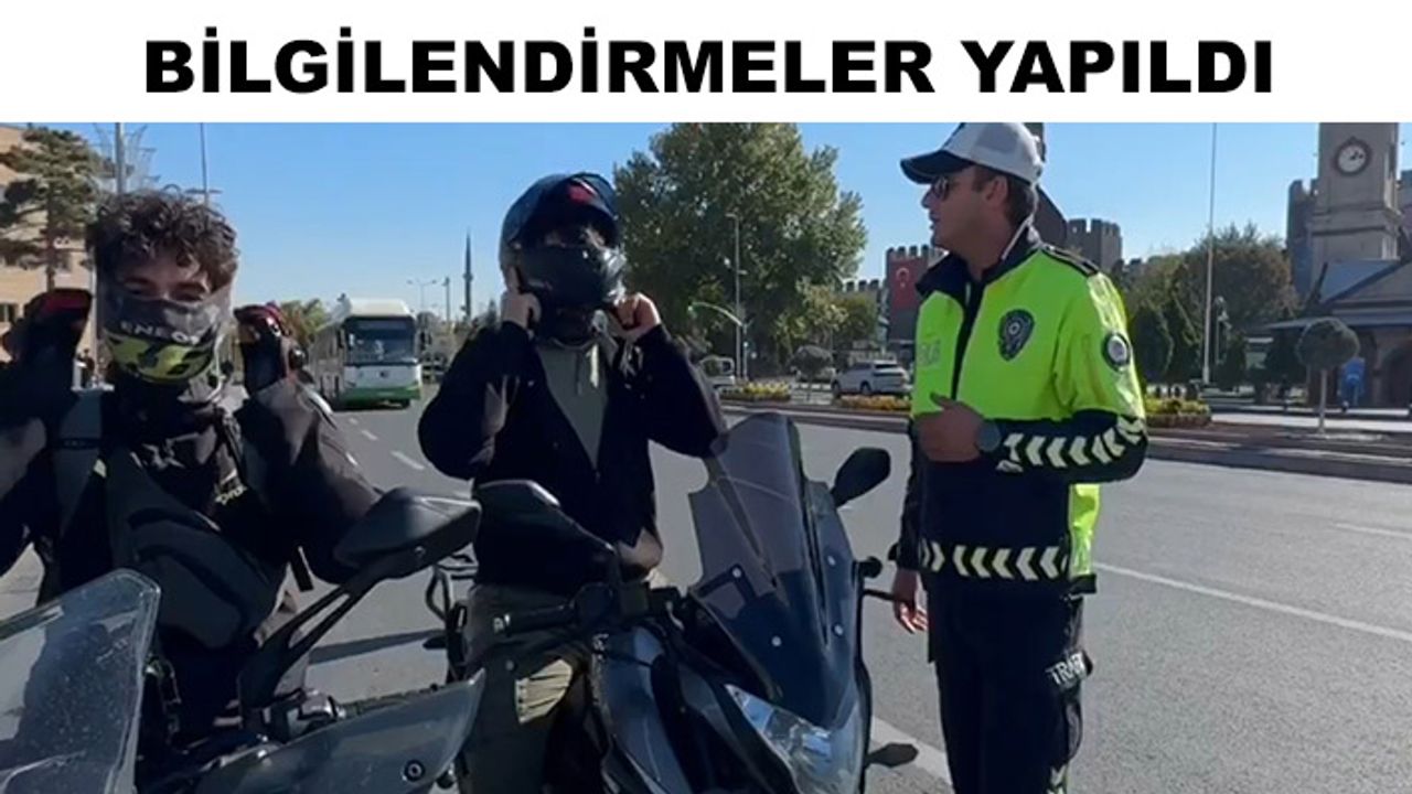 Kayseri’de polis ve motosikletçilerden trafik güvenliği etkinliği