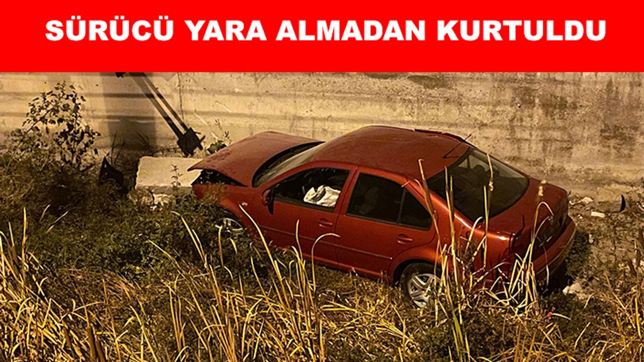 Otomobil su kanalına düştü