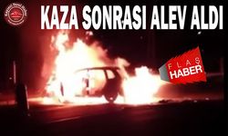 Kaza Sonrası Araç Alev Aldı: 4 Yaralı