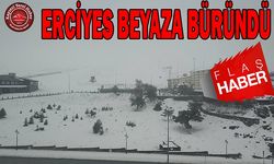 Erciyes'e Kar Yağdı