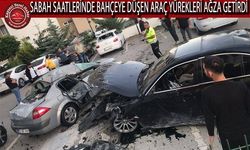 Kontrolden Çıkan Araç Bahçeye Uçtu