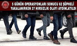 5 Günde 37 Hırsızlık Olayı Aydınlatıldı