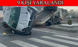 Belediye otobüsü ile otomobil çarpıştı