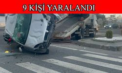 Belediye otobüsü ile otomobil çarpıştı