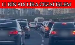 Konvoy yapan 6 araca cezai işlem uygulandı