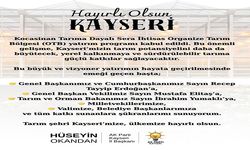 Kocasinan Tarıma Dayalı Sera İhtisas OTB Yatırım Programı kabul edildi
