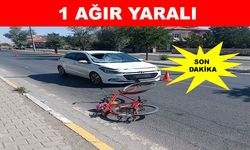 Otomobil, bisikletliye çarptı
