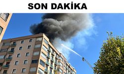 Bahçelievler'de 8 katlı binanın çatısında yangın
