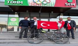 6 Şubat Depremleri için İzmir’den bisikletle yola çıkan Orhan Koltuk Kayseri’de