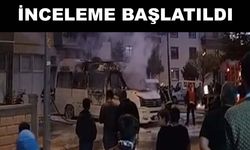 Servis aracı alevlere teslim oldu
