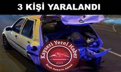 Hafif ticari araç yan yattı