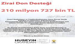 Zirai dondan zarar gören üreticilere 210 milyon TL destek