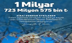 Tarım sigortası olmayan üreticilere toplam 1,7 milyar lira destek ödemesi