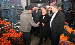 Başkan Büyükkılıç'tan Hal Kompleksi'ne Sabah Mesaisi