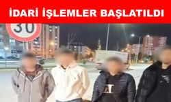 Trafik levhasını kıran 4 çocuk yakalandı