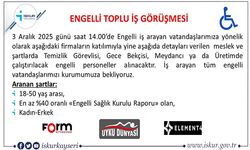 Engelli vatandaşlara yönelik toplu iş görüşmesi gerçekleşecek