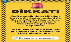 Kuvvetli rüzgar Erciyes’te bazı pist ve tesisleri kapattı