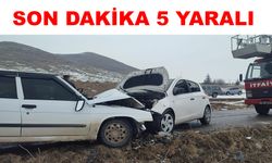 Öğretmenlerin içinde bulunduğu iki otomobil çarpıştı