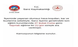 Sarız'da taşımalı eğitime 1 gün ara