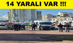 Servis ile otomobil çarpıştı