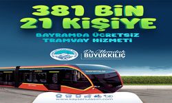 Bayramda 381 bin kişi tramvaydan ücretsiz olarak yararlandı