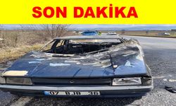 Kayseri’de seyir halindeki otomobil yandı