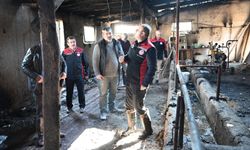 Tarım İl Müdürü Saklav’dan hayvanları yangında telef olan besiciye ziyaret