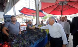 Başkan Büyükkılıç, Hürriyet Pazar Yeri'nde Esnaf ve Vatandaşlarla Buluştu