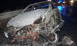 Motosiklet ve Otomobil Yandı, 2 Yaralı