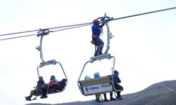 Erciyes’te Teleferikte Kalanların Kurtarılması İçin Eğitim