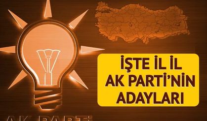 İşte AK Parti'nin 72 İldeki Adayları