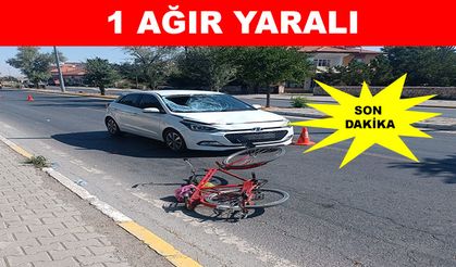 Otomobil, bisikletliye çarptı