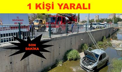 Otomobil su kanalına düştü