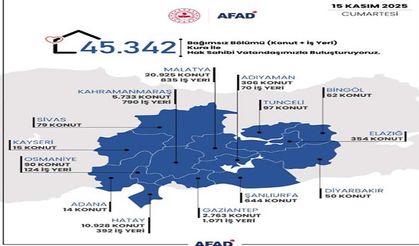 AFAD: 42 bin 60 konut ve 3 bin 282 iş yeri kura ile teslim edilecek