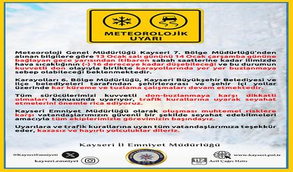 Kayseri’ye buzlanma ve don uyarısı: Ekipler görev başında