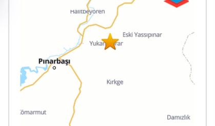 Pınarbaşı’da 3,3 Büyüklüğünde Deprem