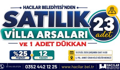 Hacılar'da 23 Villa Arsası İhaleyle Satışa Çıkıyor