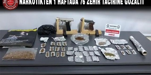 Kayseri Narko Ekipleri Haftalık Raporunu Açıkladı