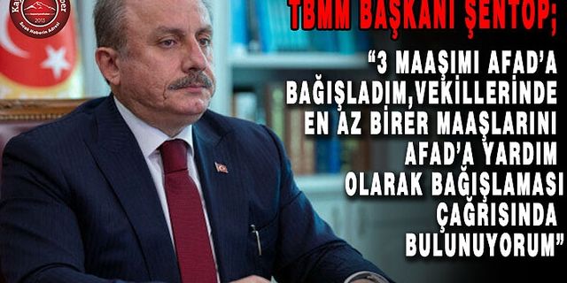 Mustafa Şentop’un Vekillere Maaş Çağrısı