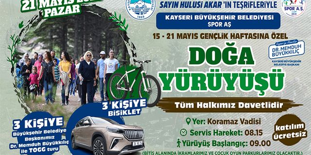 BÜYÜKŞEHİR’DEN GENÇLİK DOĞA YÜRÜYÜŞÜ