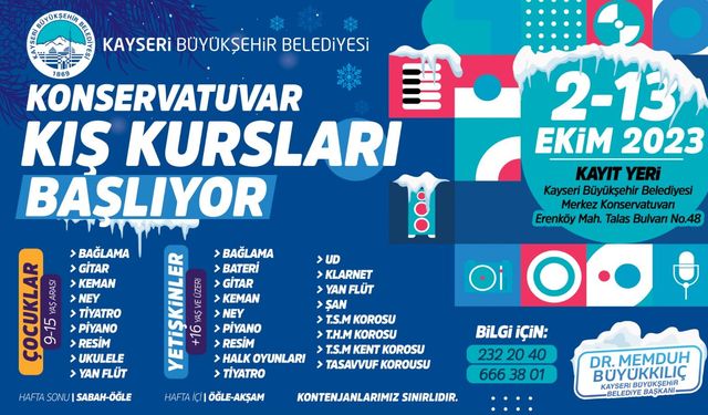 Konservatuvar, Kış Kursları Kayıtları Başladı
