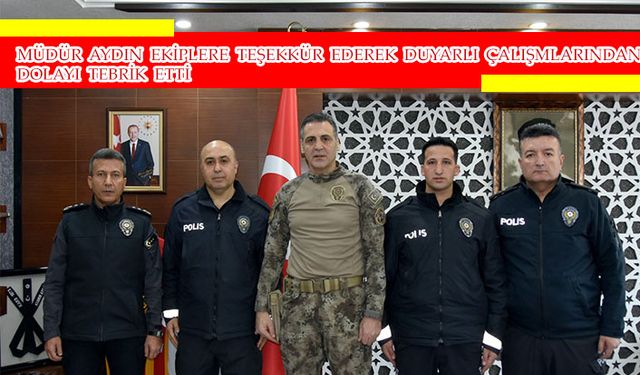 Devriye ekipleri buldukları çantayı sahibine ulaştırdı, Müdür Aydın tebrik etti