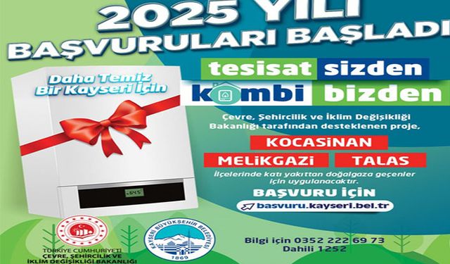 Büyükşehir’in ‘Tesisat Sizden, Kombi Bizden’ projesi 2025 yılı başvuruları başladı