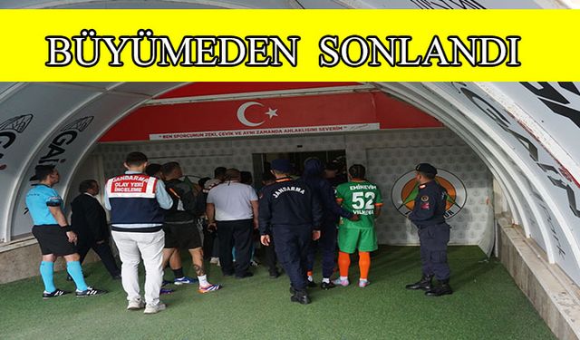 Alanayspor ile Kayserispor futbolcuları arasında gerginlik