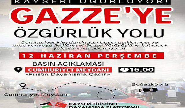 Kayseri'den 10 aktivist Gazze Yürüyüşü için Mısır’a uğurlanacak