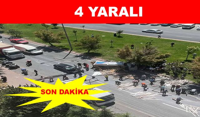 Otomobil ve kamyon çarpıştı