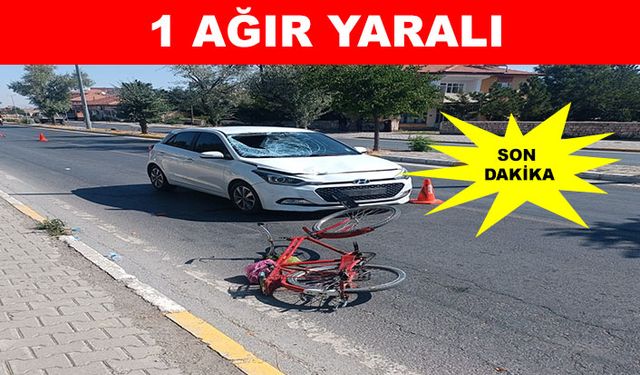 Otomobil, bisikletliye çarptı