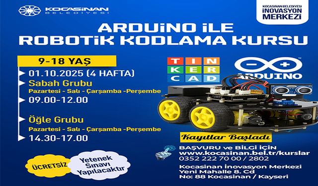 Kocasinan Akademi’de ücretsiz Robotik Kodlama Kursu başlıyor