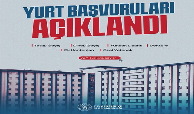 Yurt başvuruları açıklandı